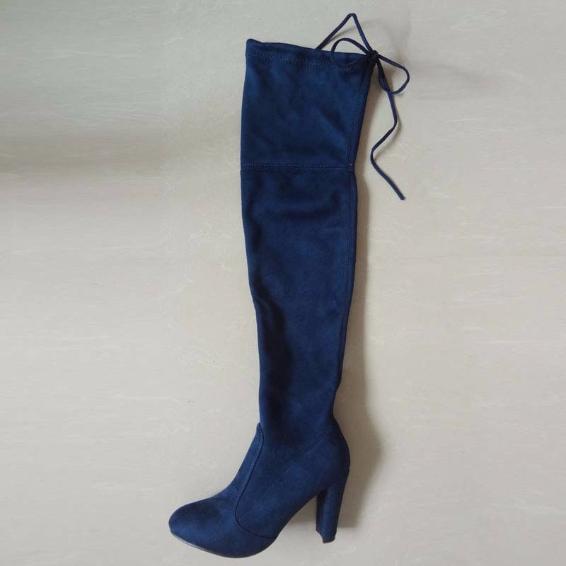 Viola Blue Suede Boots
