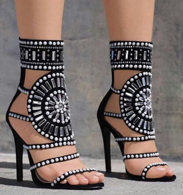 Ida Crystal Design Sandals 1
